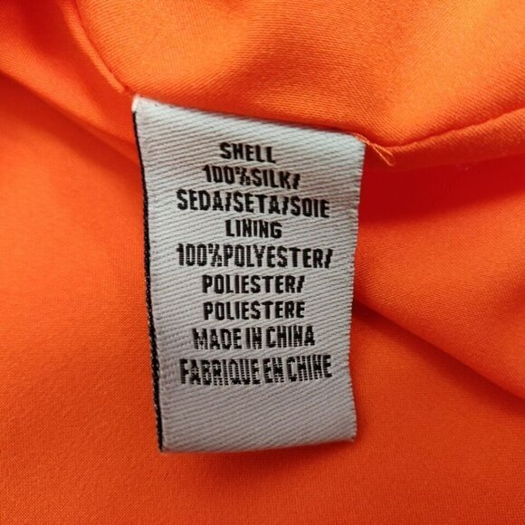 Tibi Silk Ruffle Dress Size 8 Orange Coral Sleeveless Lined Feminine Flowy - Picture 10 of 12